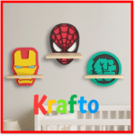 KRAFTO Marvel Trio Floating Wall Shelves (Iron Man, Spider-Man, Hulk)